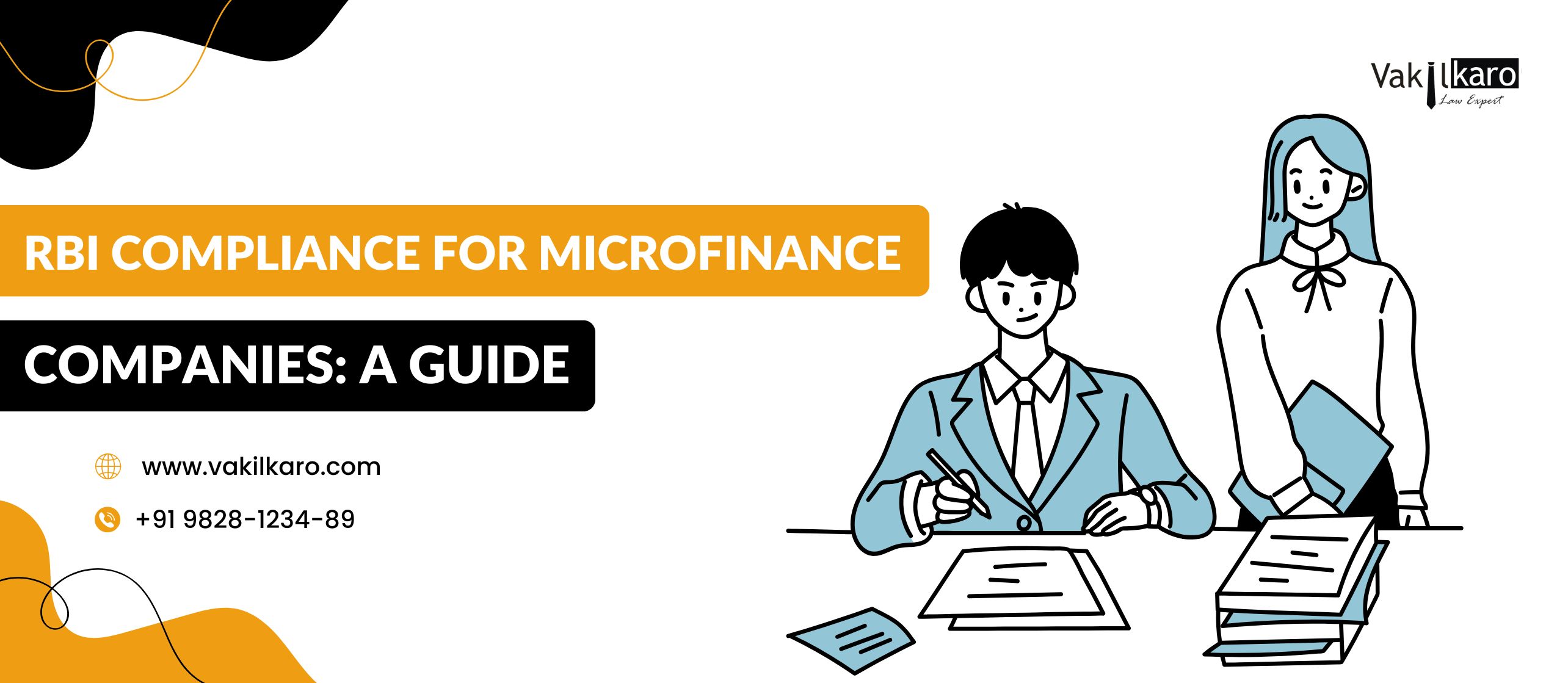 RBI COMPLIANCE FOR MICROFINNACE COMPANIES - VAKILKARO